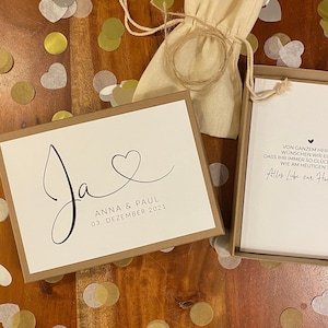 Gift packaging -they said yes- | | Gift Box Gift for the wedding | Cash gift | individual & personalized with name and date