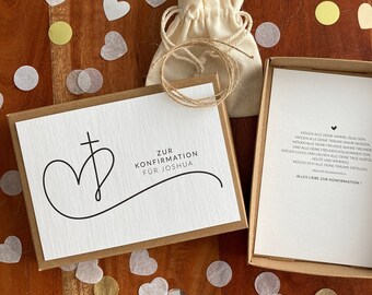 Geschenkverpackung - cross heart -  | Geschenkbox | Geschenk zur Konfirmation Kommunion | Geldgeschenk | personalisiert mit Namen