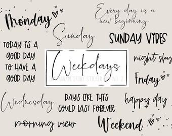 Weekdays | Wochentage | 40 Instagram Story Sticker | black & basic Design