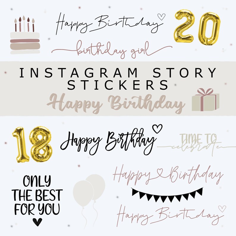 Instagram Story Sticker Geburtstag Birthday Happy Birthday Etsy