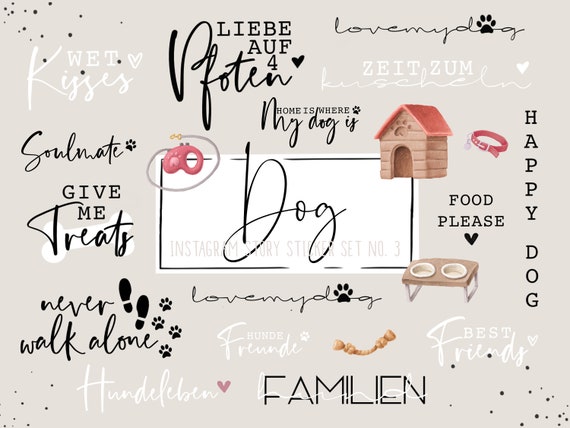 Instagram Story Sticker Hund & Welpe Storysticker dog puppy -   Österreich