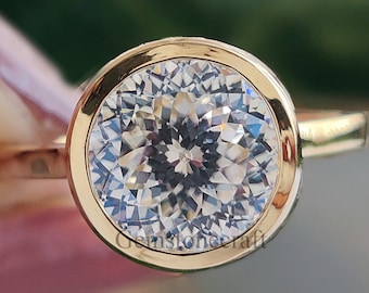 2.30CT Antique Portuguese Cut Bezel Set with Cathedral Setting Colorless Solitaire Moissanite Engagement Ring Anniversary Gift for Her GR171