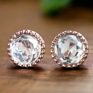Vintage Style 4.00 TW Round Rose Cut Moissanite Stud Earrings Milgrain Screw Back Earrings Wedding Earrings Round Earring For Women GR133