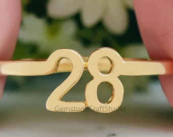 Angel Number Ring with Free Numerology Reading Report Lo Shu Grid Name Compatibility Custom Lucky Number Gold Ring Silver Ring GR597