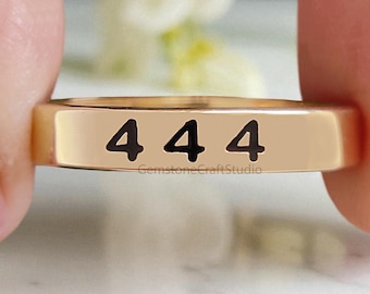 Lucky Number Ring with Free Numerology Reading Report Lo Shu Grid Name Compatibility Custom Angel Number 111 777 888 Gold Silver Ring GR580