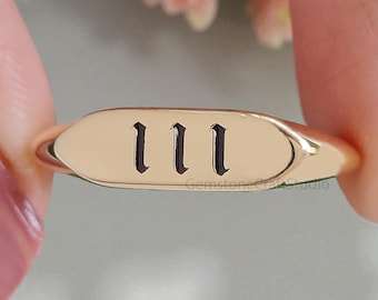 Personalized Angel Numbers Ring with Free Numerology Reading Report Synchronicity Compatibility Custom Lucky Number Gold Silver Ring GR573