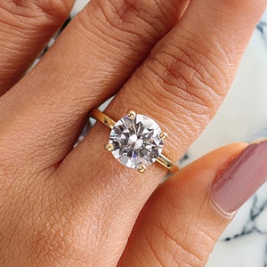 9.00 MM Round engagement ring Gold ring Silver ring Promise ring Round Diamond ring Simulant ring Round Solitaire ring Gift for her GR235