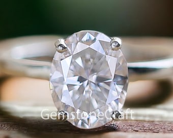 2,50 carats, bague ovale, bague de fiançailles ovale, bague en moissanite ovale, bague en moissanite taille ovale, bague diamant ovale, bague en moissanite GR549