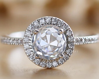 2.32 CT, Rose Cut Ring, Round Rose Engagement Ring, Round Diamond Ring, Round Moissanite Ring, Round Engagement Ring, Moissanite ring, GR360