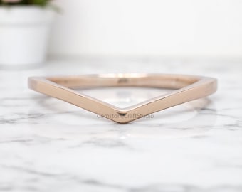 Plain Rose Gold Band Wedding Band Silver/10K/14K/18K Gold Stackable Band Silver Band Comfort Fit Gold Band anniversary Gift For Her, GR492