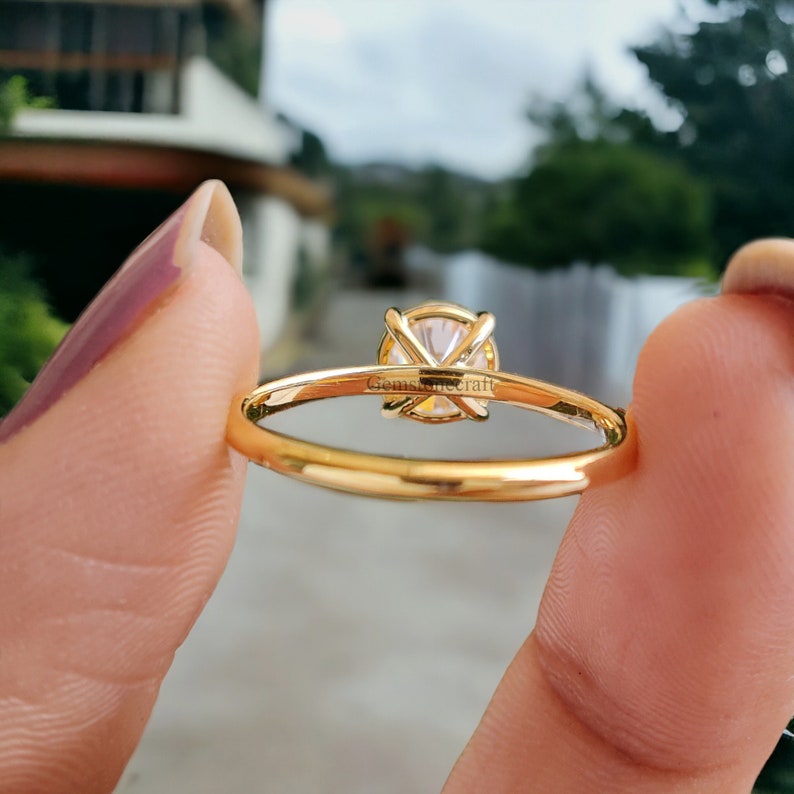 Stunning 0.25 CT Colorless Round Moissanite Solitaire Engagement Ring, Dainty Wedding Ring, 10k/14k/18k/Platinum Ring, Propose Ring GR21 image 5