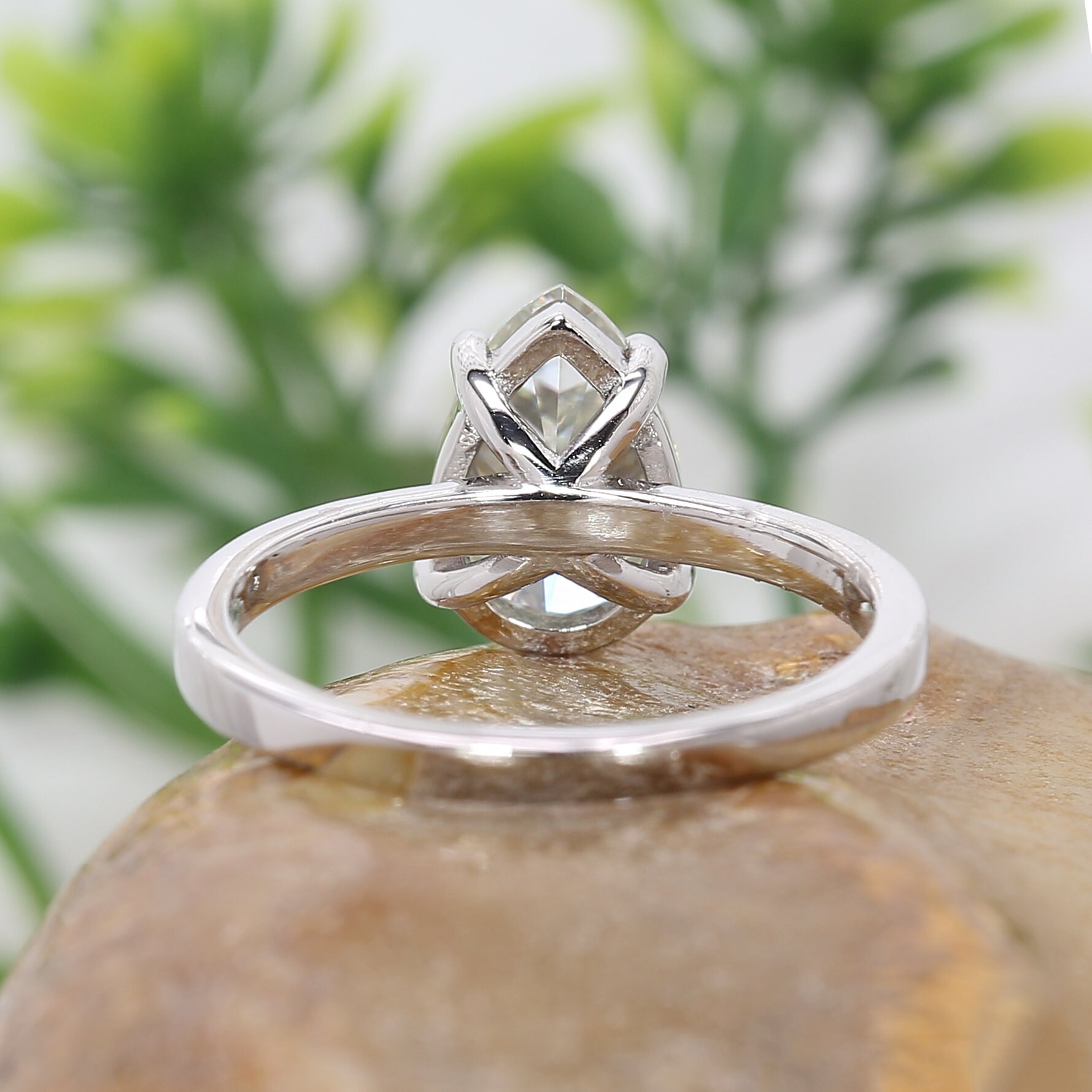 1.99 CT Moissanite Diamond Ring Pear Diamond Ring White | Etsy