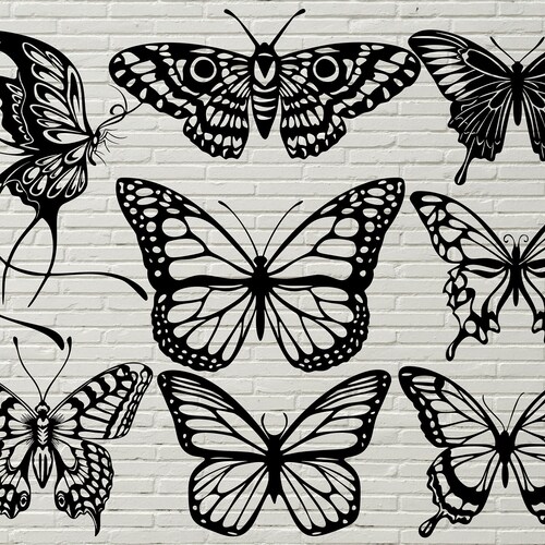 Butterfly SVG Bundle Butterfly Clip Art Patterned Butterfly - Etsy