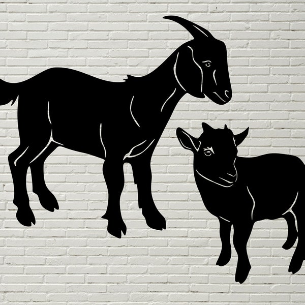 Goat Silhouette Svg DXF, Billy goat svg, dxf file fir plasma, svg cricut file, Clipart, vinyl file, Goat png, Farm animal laser engraved cnc