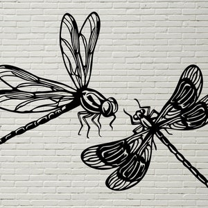Dragonfly SVG Cut File, Dragonfly clipart, Dragonfly vector, Svg for cricut, Silhouettes dxf decal, stencil, dxf file for laser, shirt vinyl