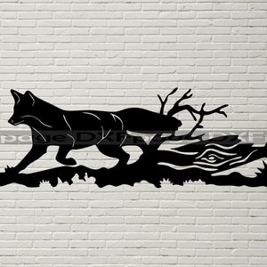 Fox SVG DXF, Animals cut file laser, dxf for plasma, Wildlife cnc wood wall décor, Fox svg for Cricut, Silhouette dxf, modèle papercut