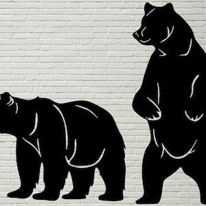 Bear Silhouette SVG DXF, Hunting Clipart, Wildlife cut laser, dxf pour plasma, fichier cnc, décor vinyle, fichier svg pour Cricut, Décalque Nature Bear