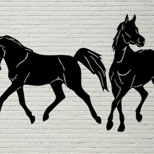 Pferd Silhouette SVG DXF, Pferd Clipart, Tiere geschnitten Datei für Laser, Dxf für Plasma, Cnc-Datei, Vinyl-Dekor, Svg für Cricut, Silhouette Aufkleber