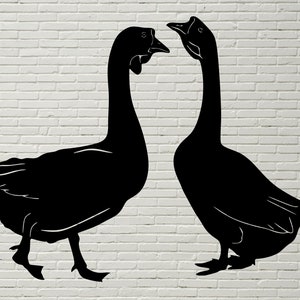Goose Silhouette Svg DXF, Goose cnc file, dxf file for plasma, svg cricut, Goose Clipart, vinyl design, Farm bird laser engraved, Vector dxf