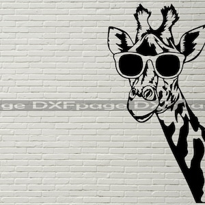 Giraffe with glasses SVG, Safari Peeking Animal svg, Africa Wild Life, Silhouettes dxf file, funny Design svg Cricut, Clipart, Giraffe vinyl
