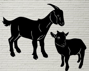 Goat Silhouette Svg DXF, Billy goat svg, dxf file fir plasma, svg cricut file, Clipart, vinyl file, Goat png, Farm animal laser engraved cnc