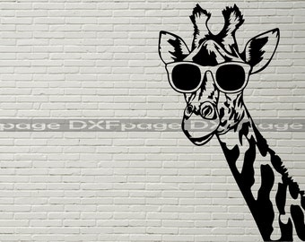 Giraffe with glasses SVG, Safari Peeking Animal svg, Africa Wild Life, Silhouettes dxf file, funny Design svg Cricut, Clipart, Giraffe vinyl
