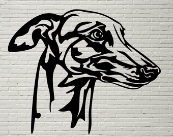 Greyhound SVG, Sylwetki dxf, Zabawny pies SVG dla Cricut, Greyhound clipart, png Plik do cięcia, żelazko, wektor, projekt koszulki winylowej, cięcie plazmowe