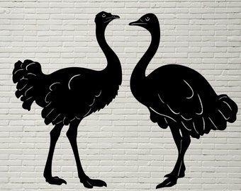 Ostrich Silhouette Etsy