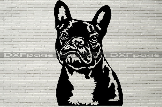 dxf png svg cut files for cricut French Bulldog Line Drawing Decal Files