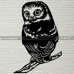 Baby Eule Schneidedatei, SVG für Cricut, Eule Clipart, Laser cut, Vinyl Shirt Design, dxf Datei für Plasma, Vogel CNC, Holz Wandkunst, Baum stake dxf