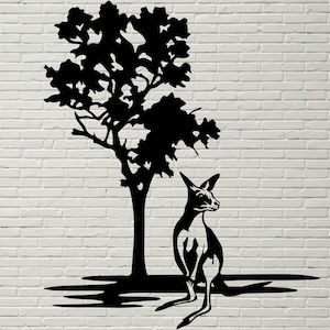Kangaroo Svg Cut File, Australia Wild Life, dxf for plasma, Silhouettes dxf file, laser Design, Files for Cricut, Clipart, wall vinyl file