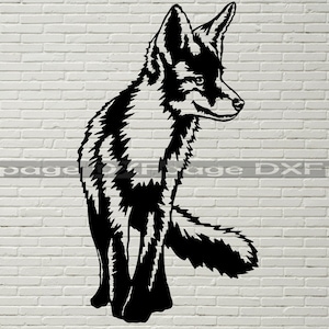 Fox SVG DXF, Animals cut file laser, Wildlife cnc wood wall décor, Fox svg for Cricut, Silhouette dxf, modèle papercut, fox clipart