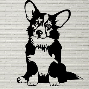 Corgi SVG, DXF silhouettes de Corgi, chien SVG fichiers pour Cricut, Corgi clipart, fichier de coupe de chien, animal SVG, imprimable, vecteur chien, Pembroke Welsh