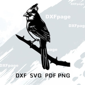 Cardinal Bird Tree Stake SVG, Metal Garden Art DXF, Memorial Bird Cut File, Christmas Garden Decor, Laser Cut CNC Plasma Pattern