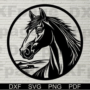 Pferd SVG, Dxf-Datei für Laser, SVG-Datei für Cricut, Bauernhof Tier Zeichen svg, Dxf-Datei für Plasma, Ranch Dekor, Pferdekopf, Pferde Clipart