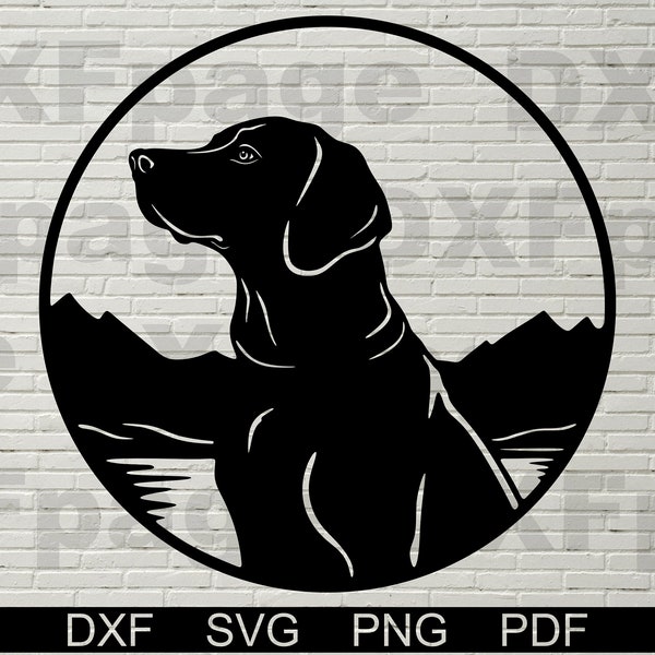 Labrador SVG, Silhouette dxf, Dog SVG files for Cricut, Labrador clipart, png Cut file, vector,  Labrador vinyl shirt design