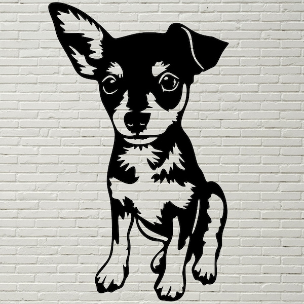 Chihuahua SVG, Welpen Svg, Silhouetten Dxf, Chihuahua Hund SVG-Dateien für Cricut, Chihuahua Clipart, DXF geschnitten Datei, Shirt Svg, druckbare, Vektor