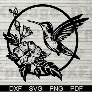 Kolibri svg, Vogel DXF, svg schneidedatei für cricut, dxf datei für laser lasercut, Holz wand dekor, metallschild, Papierschnitt