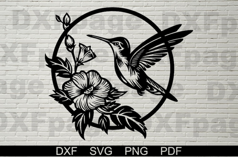 Hummingbird Laser Cut SVG, Flower Wall Art Plywood Design, Metal Garden ...