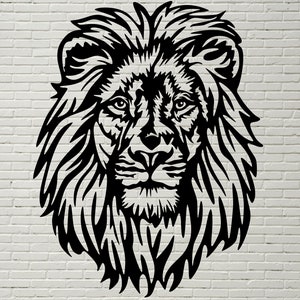 Arquivo de corte SVG de leão, vida selvagem da África, arquivo dxf de silhuetas, design de camisa engraçada, arquivos SVG para Cricut, clip art, vinil de leão, dxf para plasma