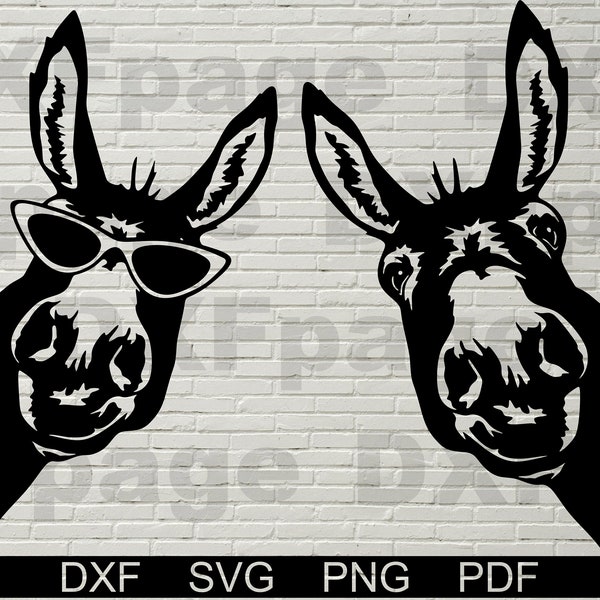 Donkey SVG Dxf, ASS SVG, Donkey Peeking vector, farm Cut Files, Silhouette dxf file, cricut project Animals png, Clipart, shirt vinyl design