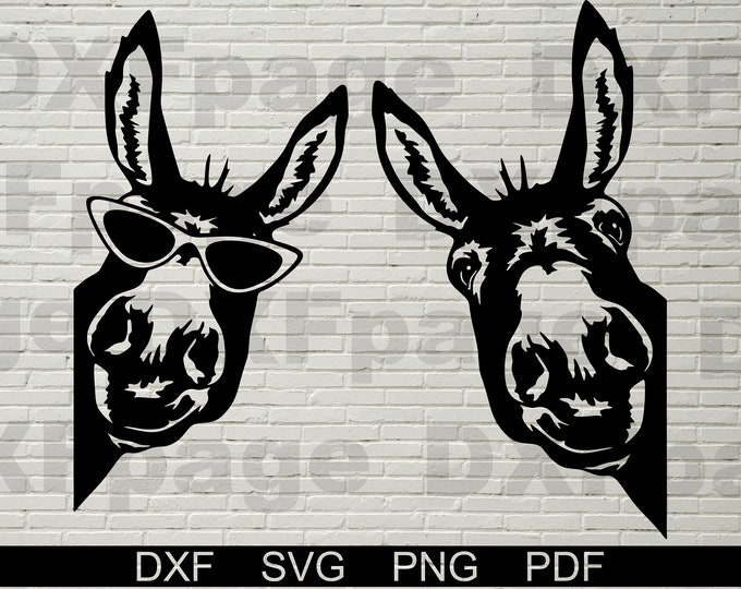 Donkey Svg, Funny Donkey Svg, Donkey Peeking Svg, Farm Animal Peeking ...