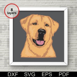 Labrador 3D Layer SVG, Labrador 3D Dog Shadow Box files for Cricut, Paper Art gift, dog Cut file, Download vector, silhouette, Cardstock
