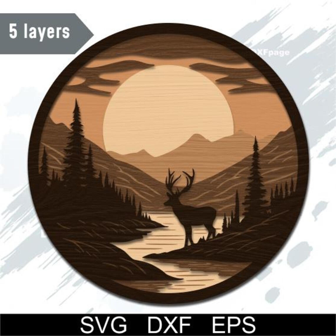Deer Multilayer SVG, DXF Laser Cut, Layered Plywood, Paper Cutting, Cnc ...