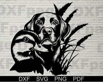 Labrador SVG for Cricut, Mallard Dxf for Plasma, Duck Hunting
