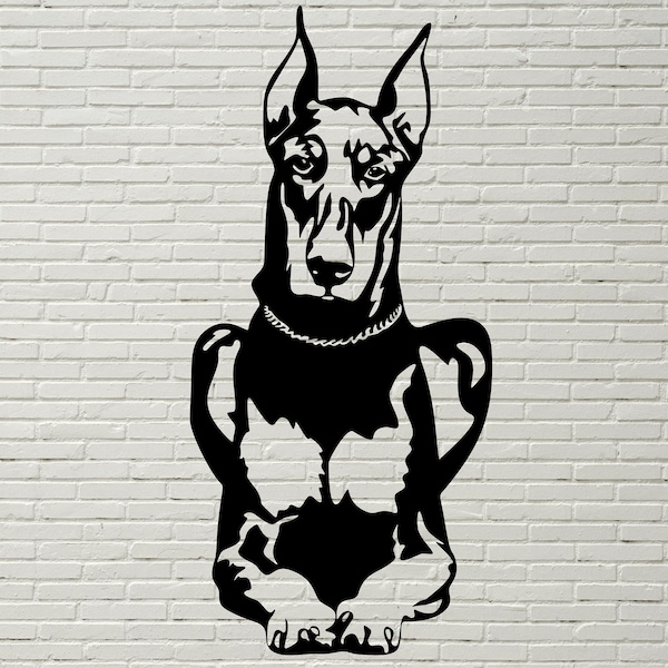 Doberman SVG, Silhouettes dxf, Dog SVG Files for Cricut, Doberman Pinscher clipart, Dog Cut file, animal svg, Printable, vector dog vinyl