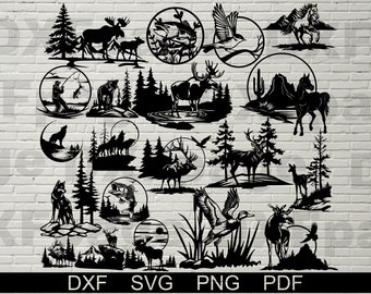 20 Schneidedateien DXF SVG, dxf Dateien für Lasercut, graviert, Lasercut, cnc, cricut, Holz Wand Kunst, Metallplatte