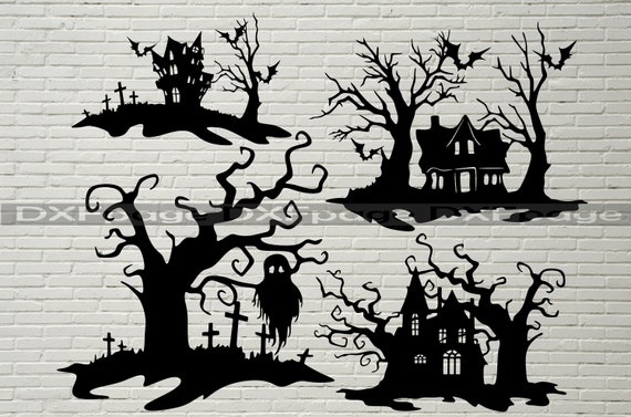 Download Halloween Svg Haunted House Dxf Halloween Svg For Cricut Etsy