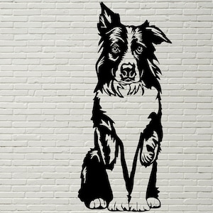 Border Collie svg, Dog cut file, Silhouettes dxf file, funny dog, Svg Files for Cricut, Border Collie Clipart, shirt vinyl design, farm life