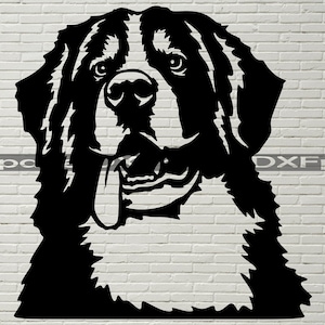 Berner Berge SVG-Dateien für Cricut, Hund Clipart geschnitten Datei, Download Vektor Porträt, Vinyl Shirt Design, dxf Datei für Laser cnc, png, pdf